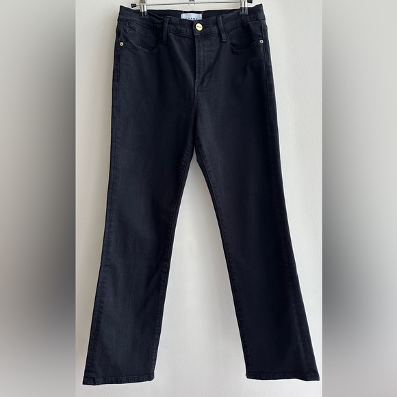 Frame Denim Le High Straight Black Jeans, Classic Black Jeans, Size 28 - Picture 2 of 16